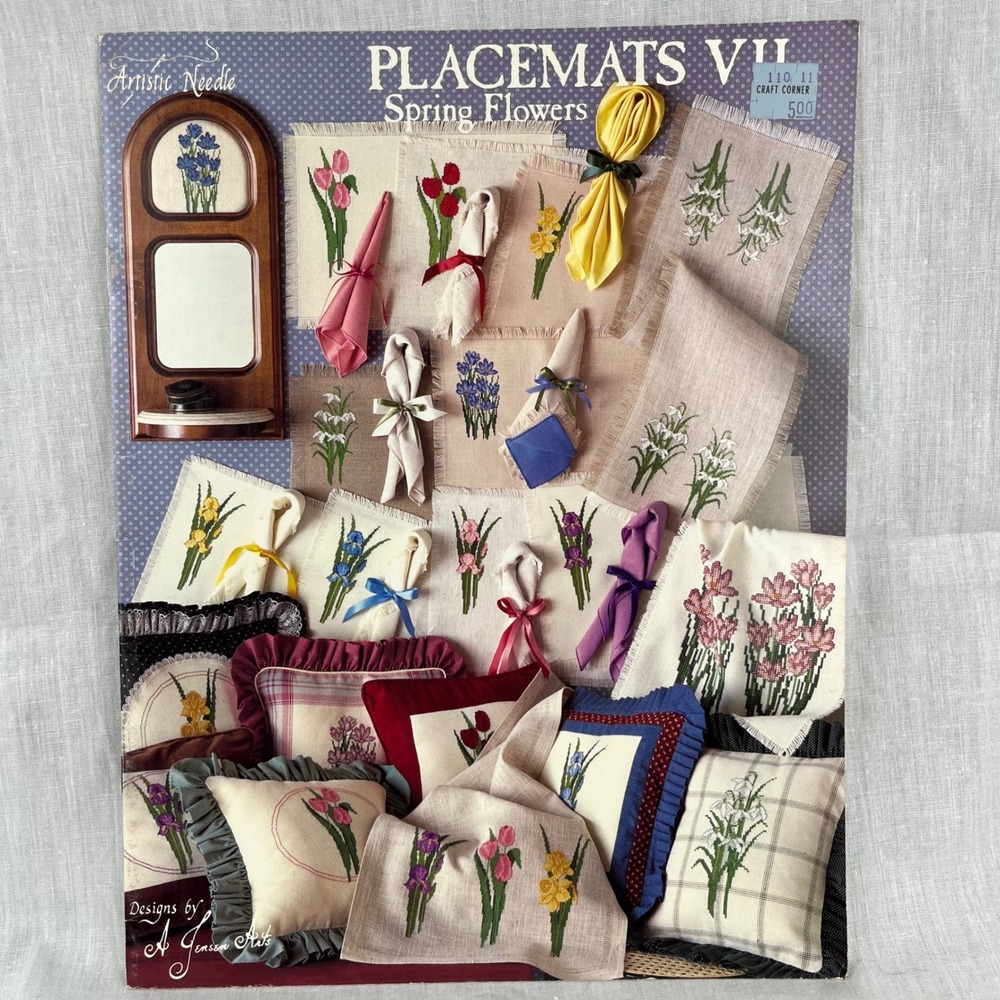 Artistic Needle Placemats VII Spring Flowers‎ Embroidery Patterns 1987